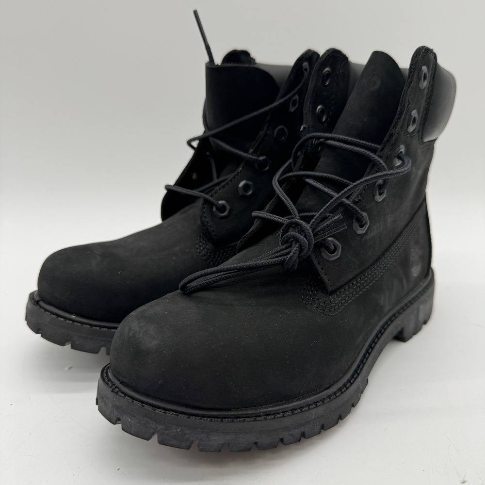 Timberland Premium 6 Inch Boots Women's US 6.5 Wide Black Leather Insulated